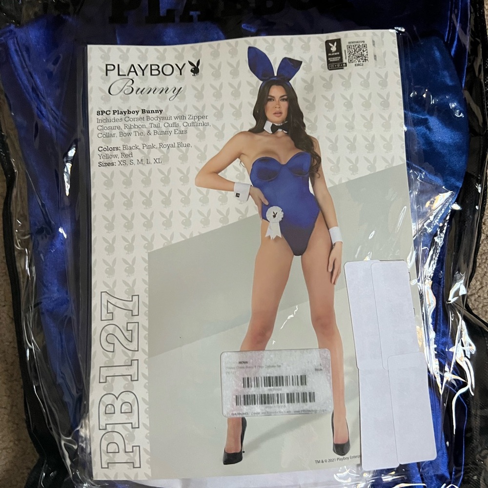BNWT Official Playboy Costume in Royal Blue - Picture 3 of 6